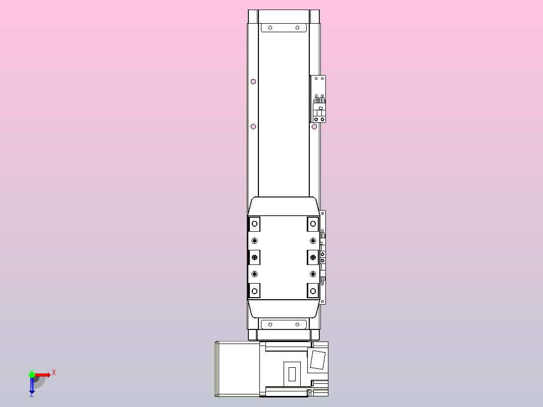 机器人皮带驱动直线轴TPA-GCB-80-P60-L150-LU-M20-N3俯视图