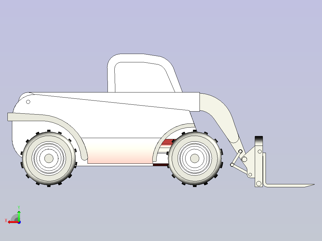 工程叉车3D模型后视图