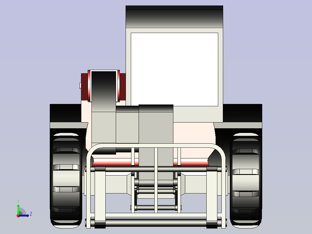 工程叉车3D模型左视图