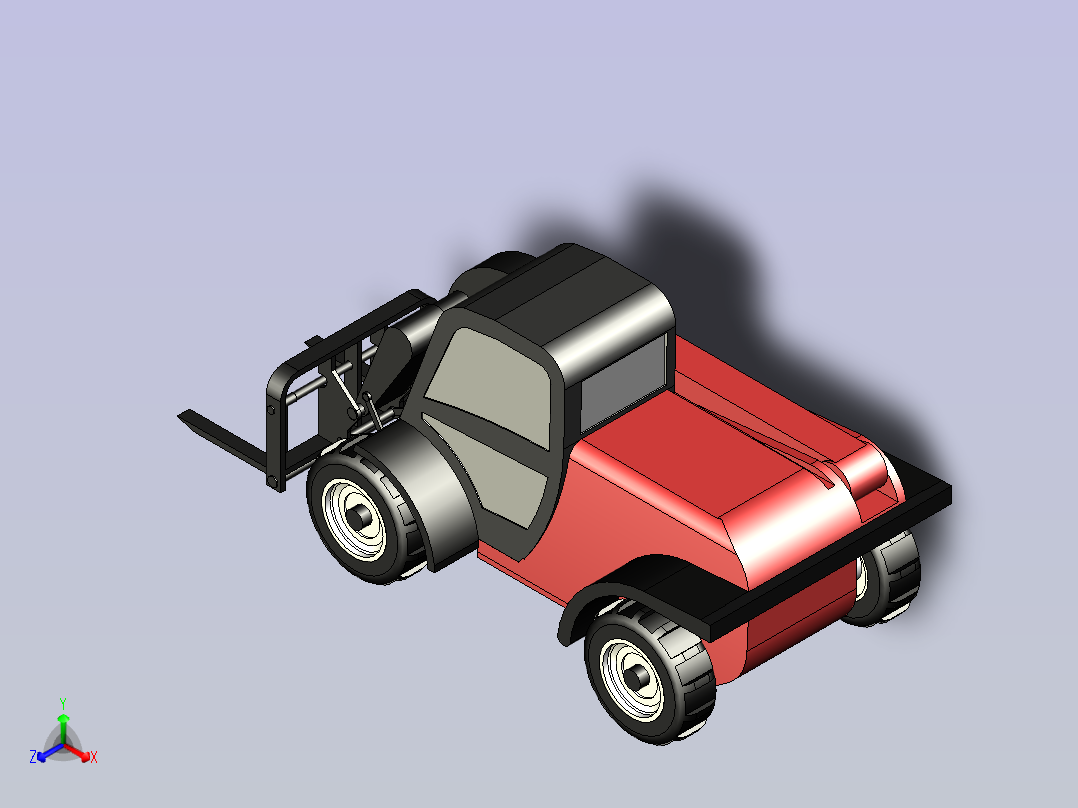 工程叉车3D模型正等轴测图