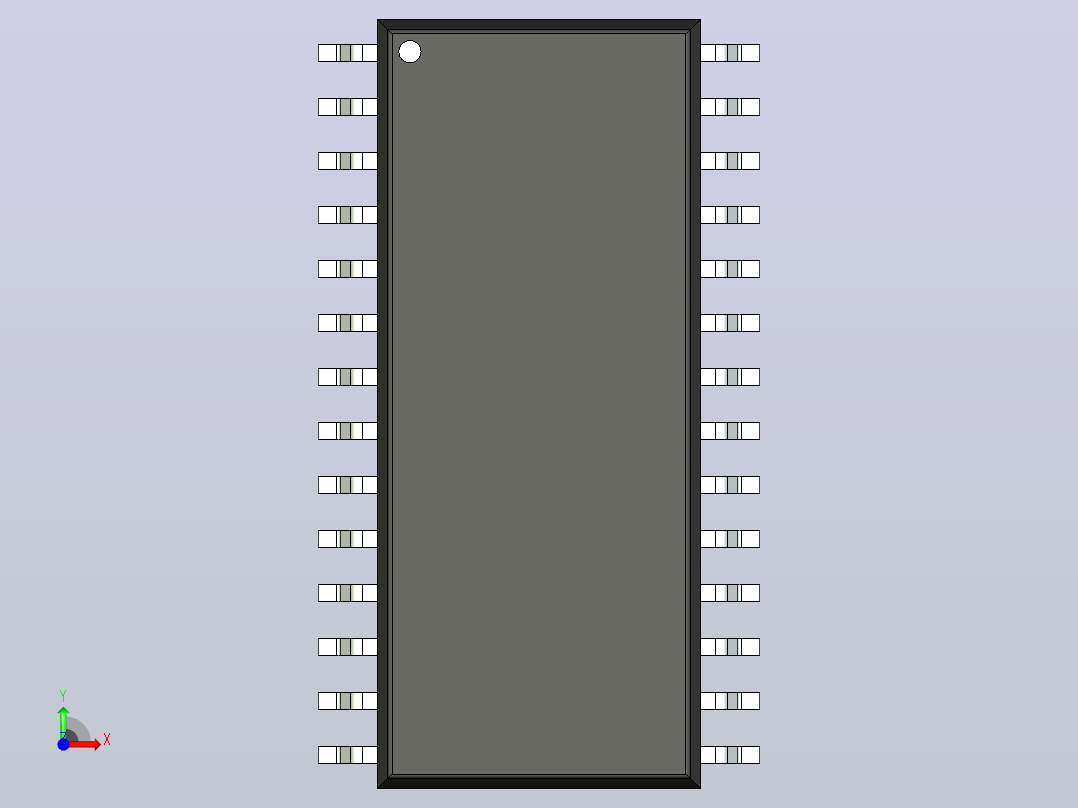 106x SOIC 封装（小外形集成电路）SOIC127P1034X267-28N前视图