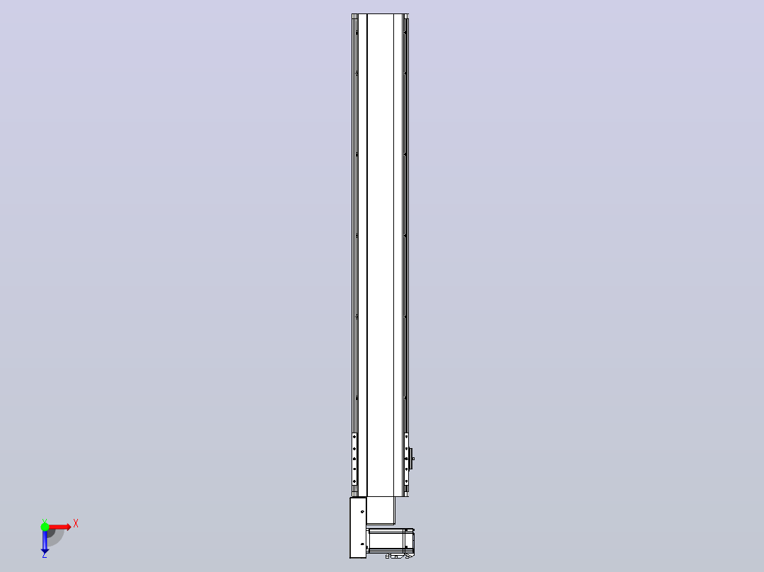 皮带直线轴半封闭可选导轨TPA-HNB-140D-120-L950-ML-C-P40-N3俯视图