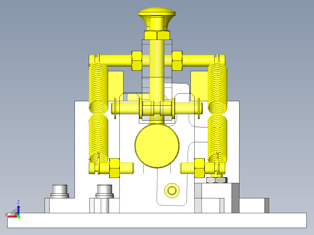 低冲击、固定力手动夹紧机构后视图