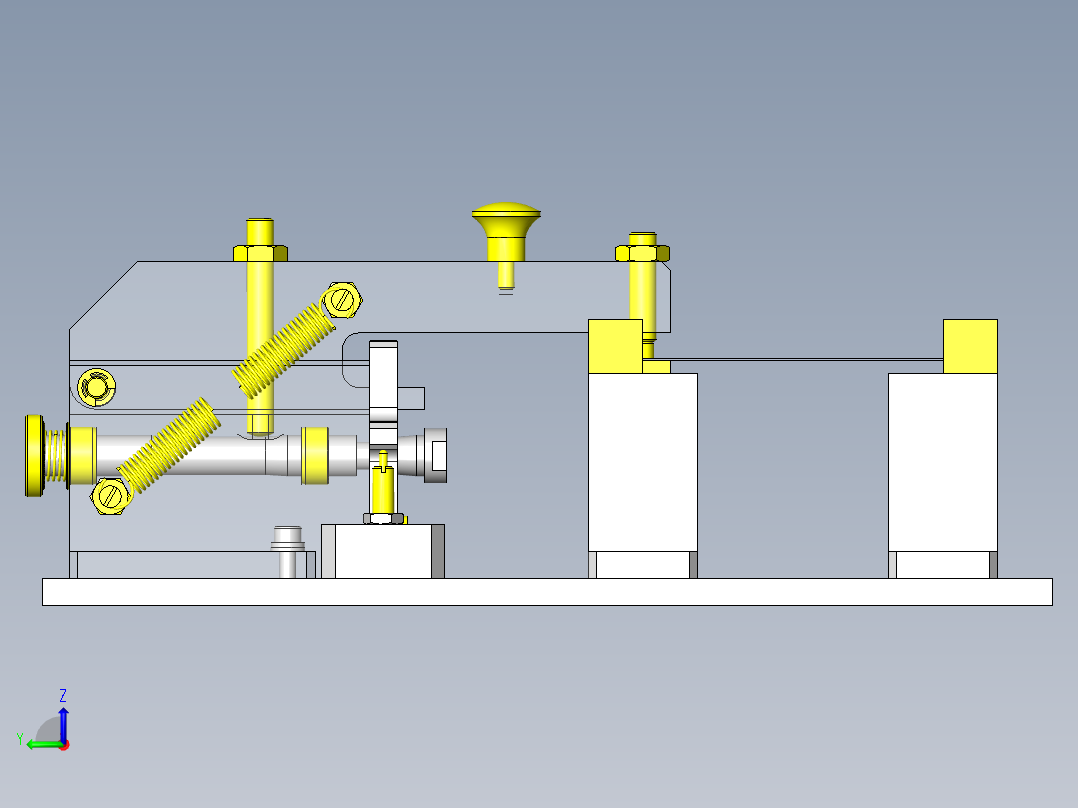 低冲击、固定力手动夹紧机构左视图