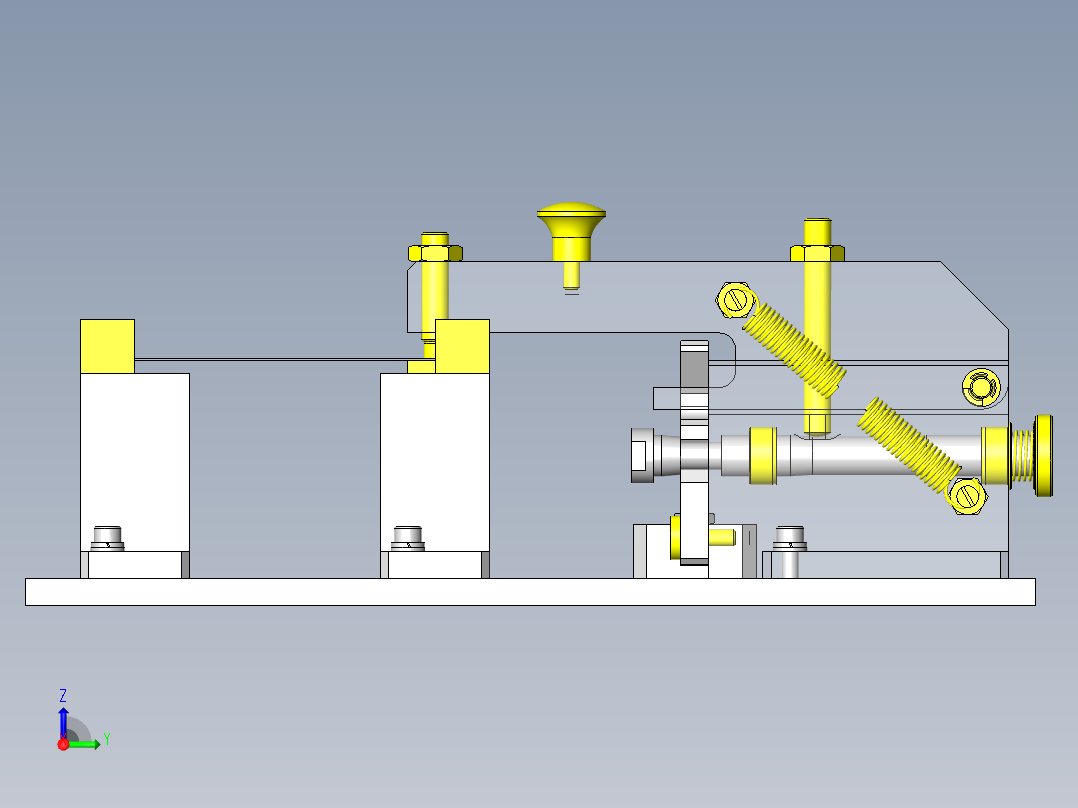 低冲击、固定力手动夹紧机构右视图