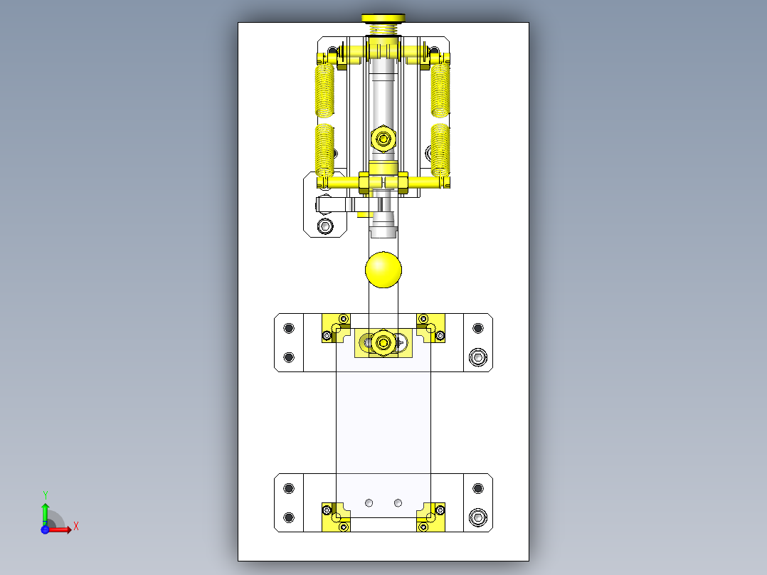 低冲击、固定力手动夹紧机构俯视图