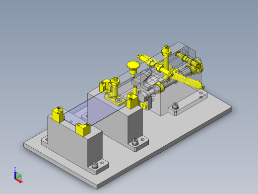 低冲击、固定力手动夹紧机构正等轴测缩略图