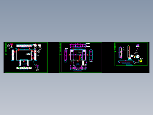 某地室外LED显示屏钢结构施工CAD图纸