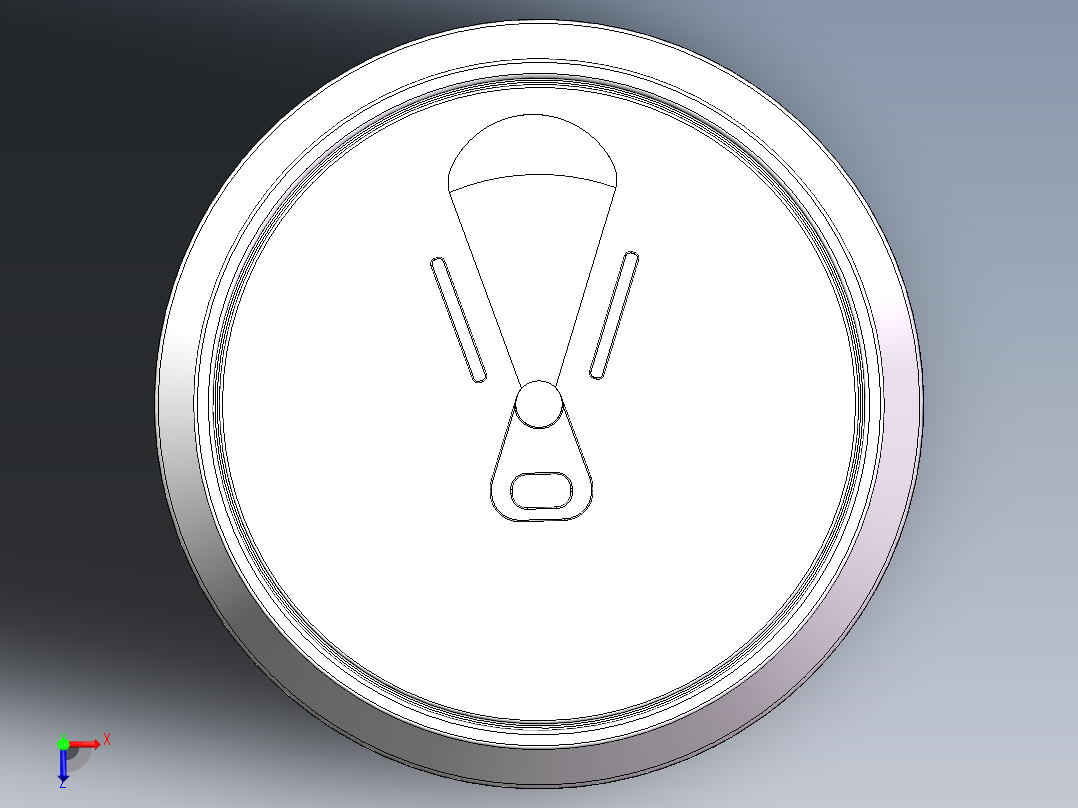 SolidWorks可乐罐俯视图