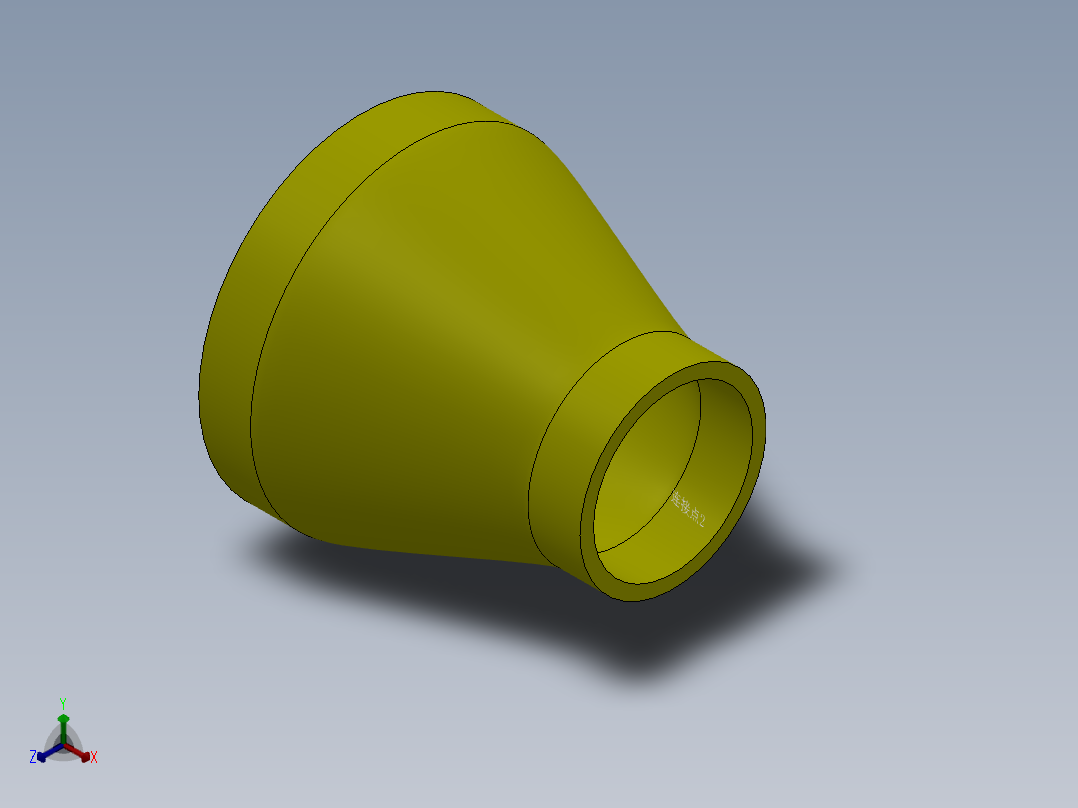 钢制同心异径接头 DN15-500正等轴测图