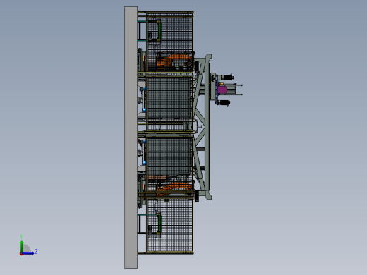 开箱、包装封箱三轴龙门码垛装箱3d图纸左视缩略图