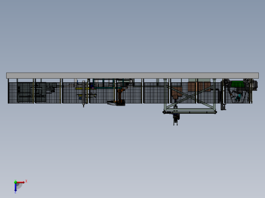 开箱、包装封箱三轴龙门码垛装箱3d图纸俯视缩略图
