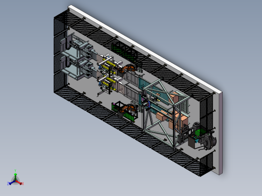 开箱、包装封箱三轴龙门码垛装箱3d图纸正等轴测缩略图