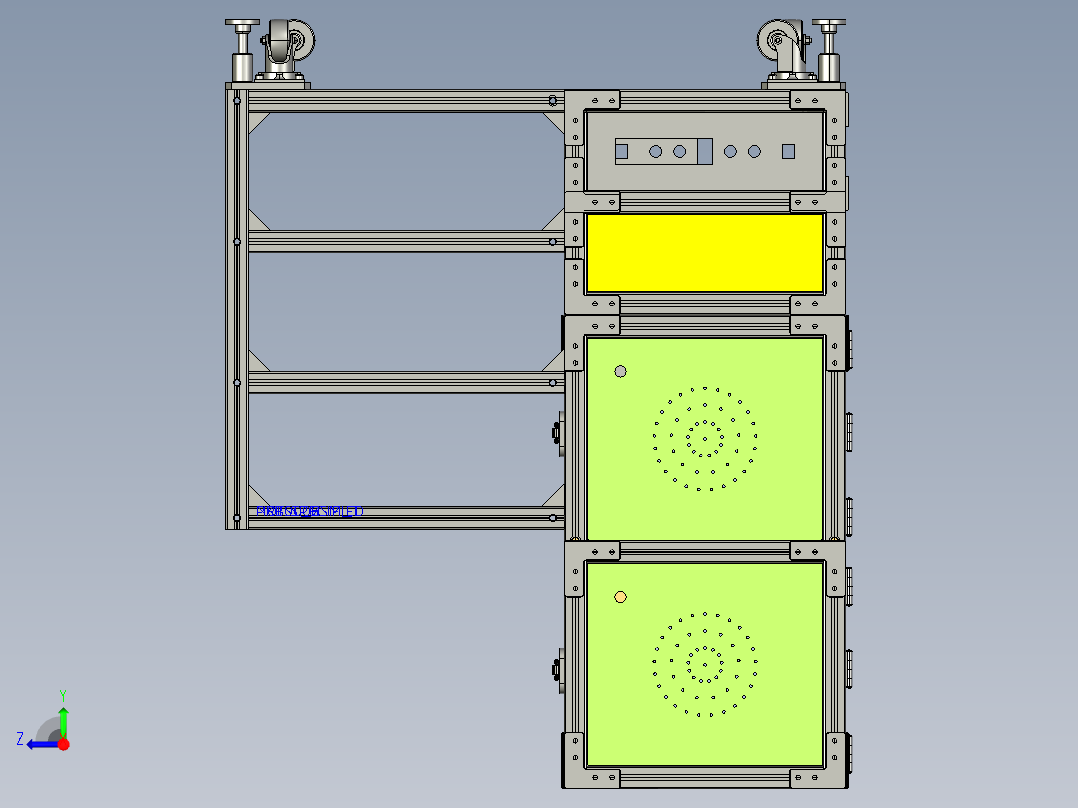 移动防爆箱架右视图
