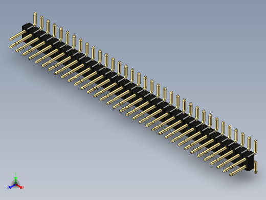 彩色公排针 100mil 2.54mm 系列-DS1022_black_70p_100mil_TypeSMT_rev1.0