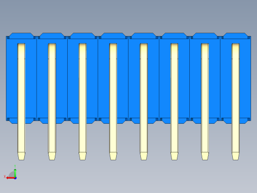 彩色公排针 100mil 2.54mm 系列-DS1022_blue_3x08p_100mil_TypeD_rev1.0后视缩略图