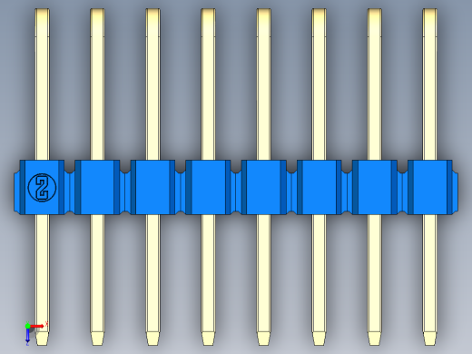 彩色公排针 100mil 2.54mm 系列-DS1022_blue_3x08p_100mil_TypeD_rev1.0俯视缩略图