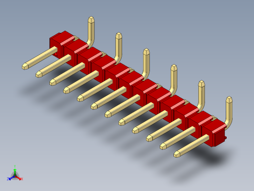彩色公排针 100mil 2.54mm 系列-DS1022_red_12p_100mil_Type_SMT_R2_rev1.0