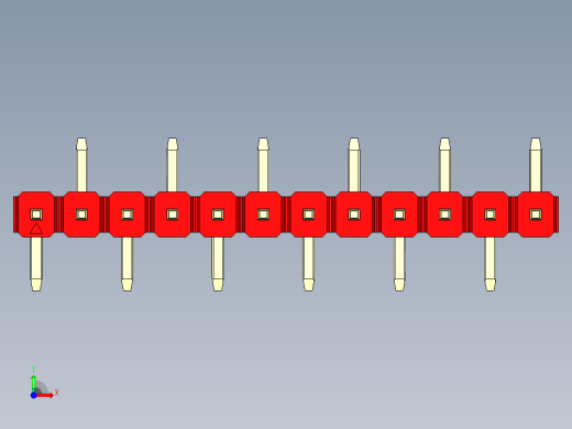 彩色公排针 100mil 2.54mm 系列-DS1022_red_12p_100mil_Type_SMT_R2_rev1.0前视缩略图