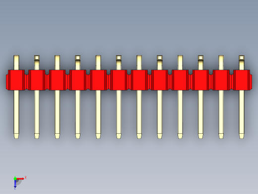 彩色公排针 100mil 2.54mm 系列-DS1022_red_12p_100mil_Type_SMT_R2_rev1.0俯视缩略图