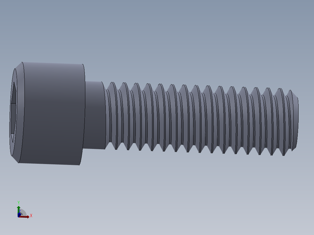 粗螺纹 SHCS 螺钉-SHCS 0.315x18x1.SLDPRT主视图