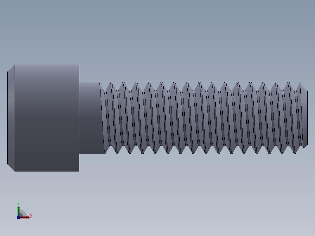 粗螺纹 SHCS 螺钉-SHCS 0.315x18x1.SLDPRT前视图