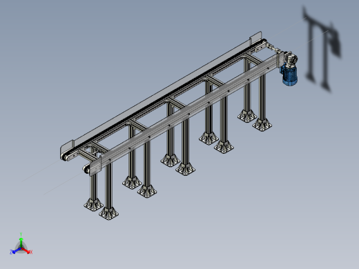 2500x700x300链式输送机3D图纸 IGS STP CATIA INVENTOR