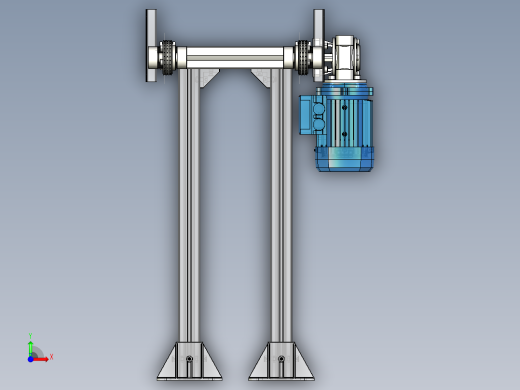 2500x700x300链式输送机3D图纸 IGS STP CATIA INVENTOR前视缩略图