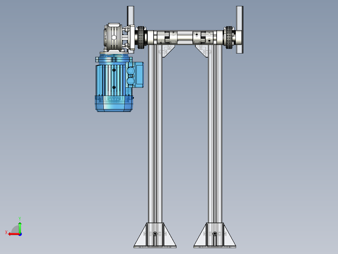 2500x700x300链式输送机3D图纸 IGS STP CATIA INVENTOR后视图