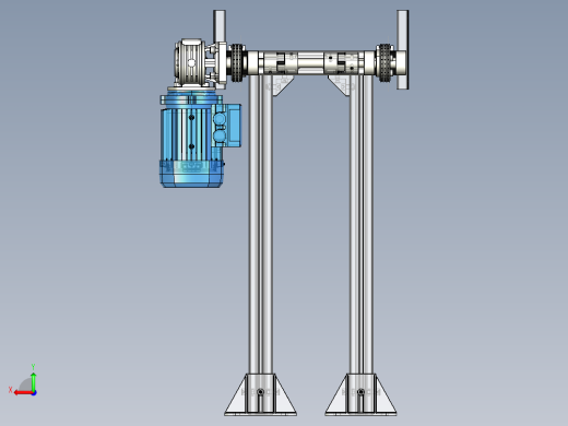 2500x700x300链式输送机3D图纸 IGS STP CATIA INVENTOR后视缩略图