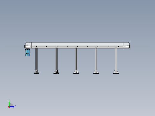 2500x700x300链式输送机3D图纸 IGS STP CATIA INVENTOR左视缩略图