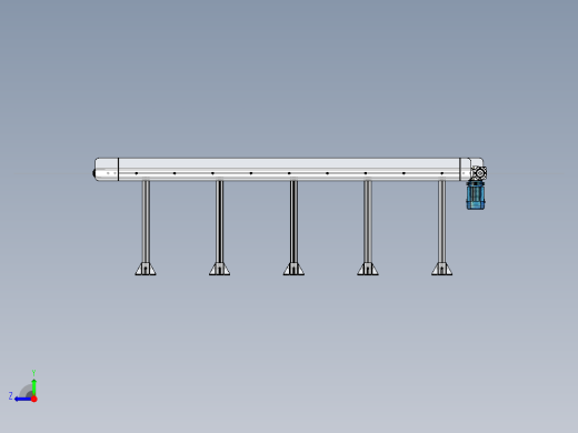2500x700x300链式输送机3D图纸 IGS STP CATIA INVENTOR右视缩略图