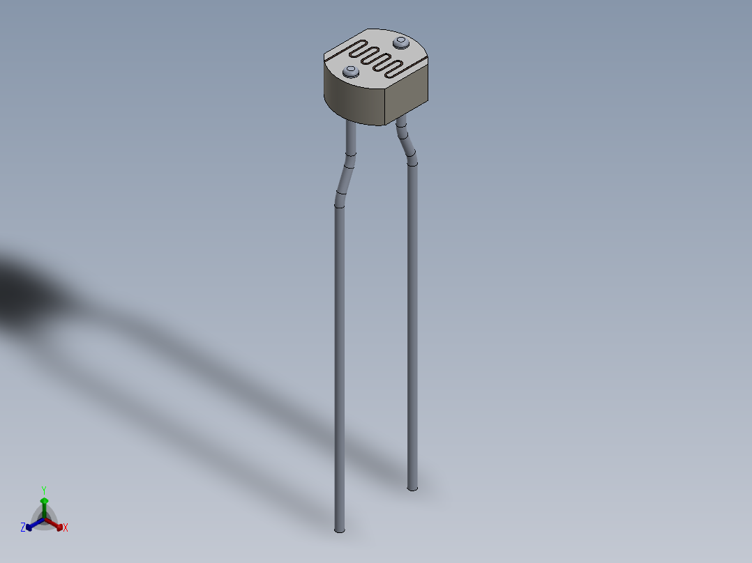 电容器 二极管 电阻器-Photo Resistor GL5528正等轴测图