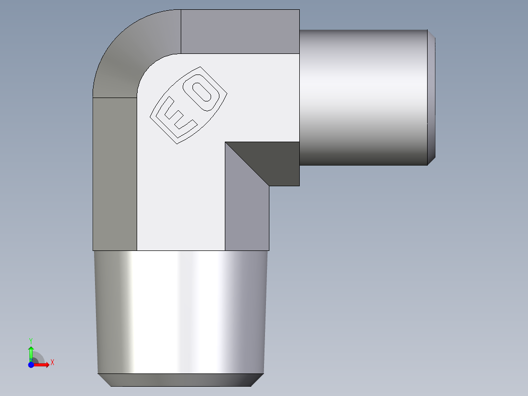 卡套式工业通用硬管接头EO_Male_stud_elbow_WE04LLR71X前视图