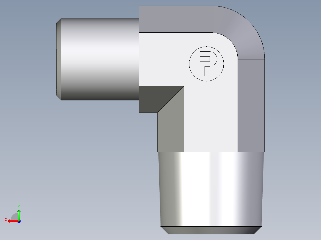 卡套式工业通用硬管接头EO_Male_stud_elbow_WE04LLR71X后视图