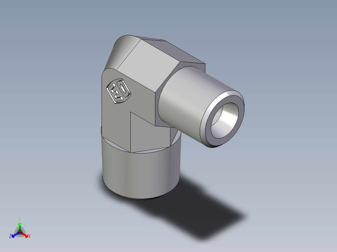 卡套式工业通用硬管接头EO_Male_stud_elbow_WE04LLR71X正等轴测图