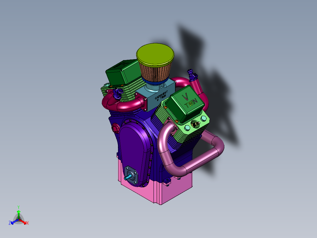 迷你V型双缸发动机