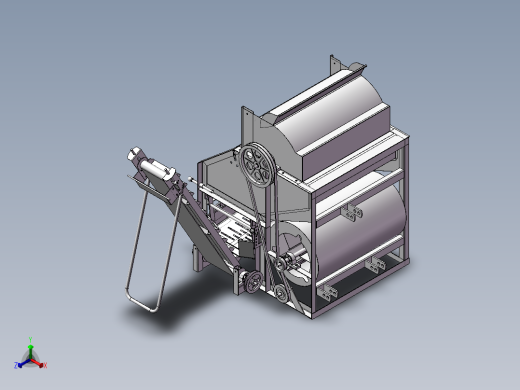 花生摘果机（全参数化设计）PROE正等轴测缩略图