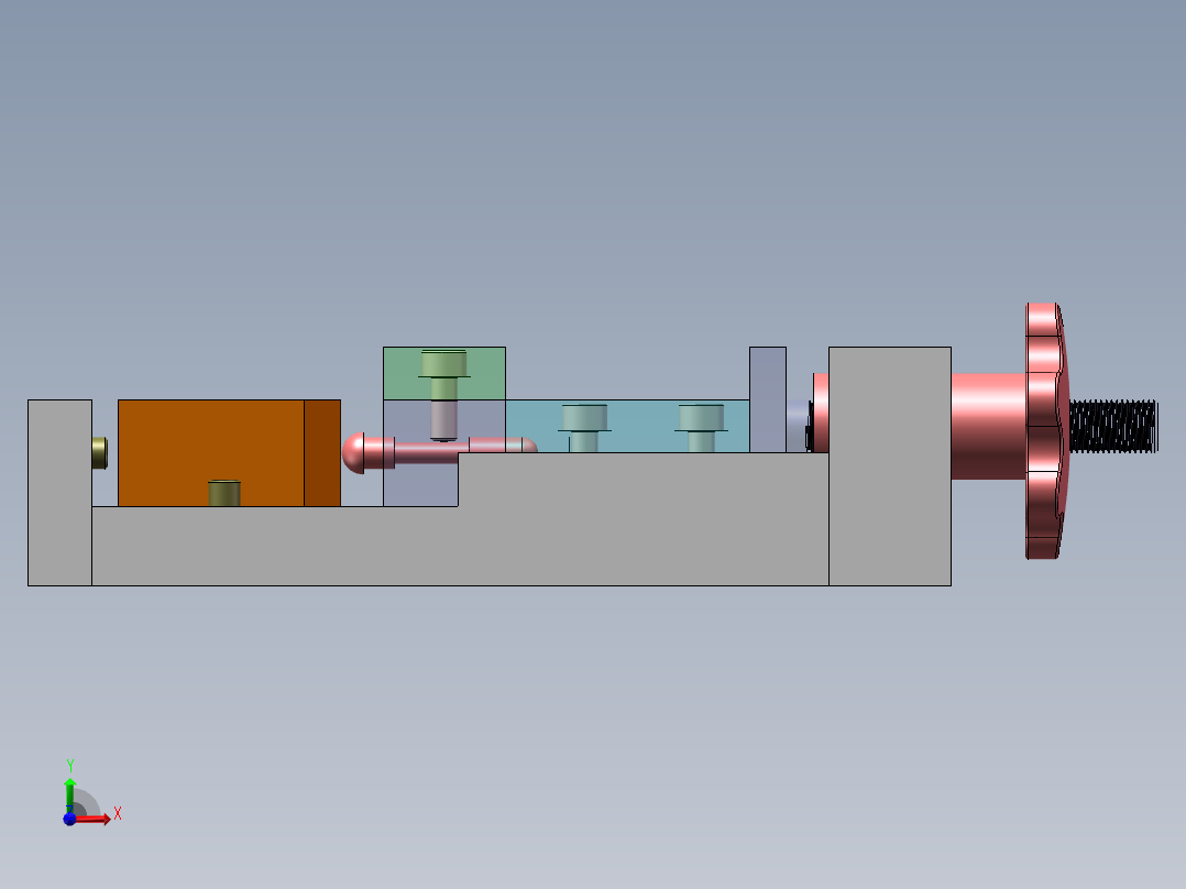 圆球压紧机构前视图