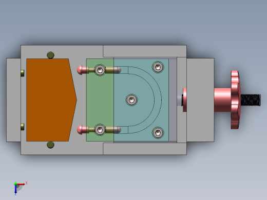 圆球压紧机构俯视缩略图