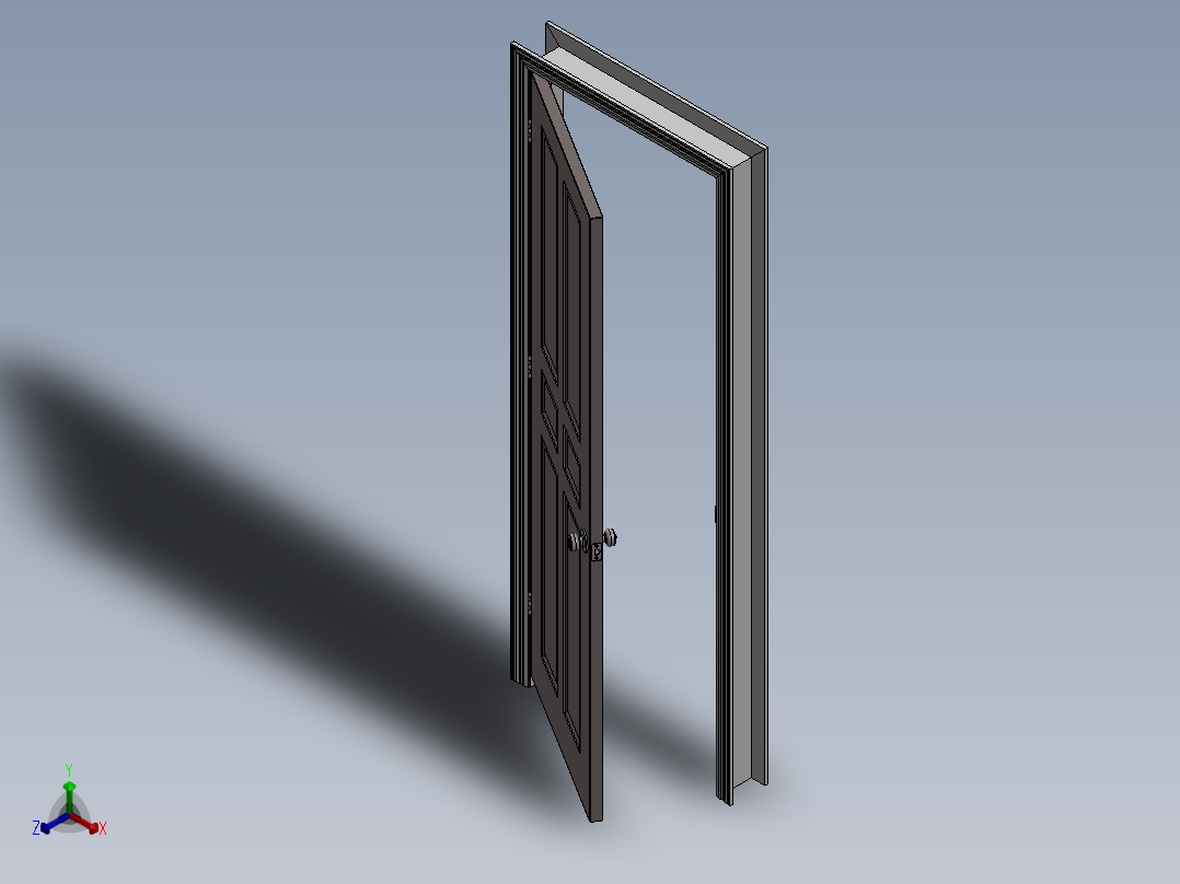 内门（左、右）正等轴测图