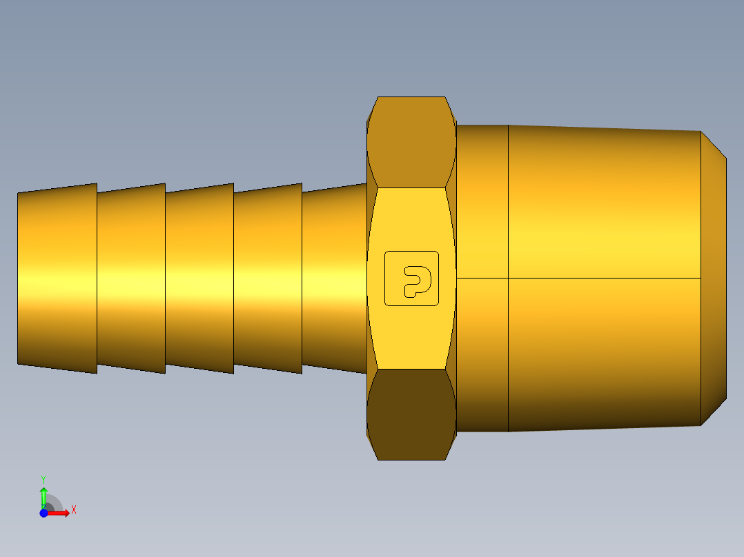 倒齿式工业管接头Hose Barb to Male Pipe 125HBL-8-8前视图