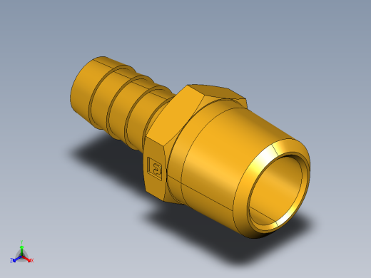 倒齿式工业管接头Hose Barb to Male Pipe 125HBL-8-8正等轴测缩略图