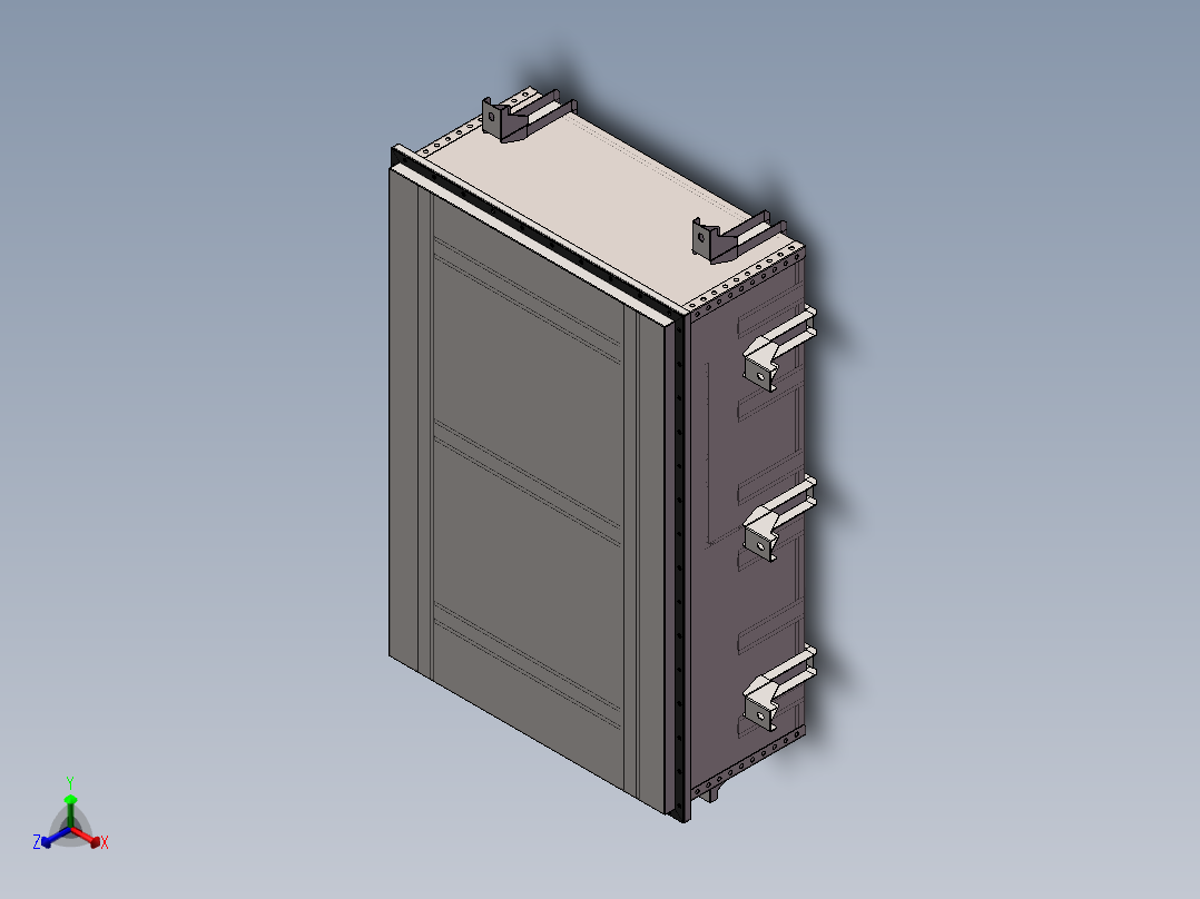 矿车自冷电池包sw17可编辑正等轴测图
