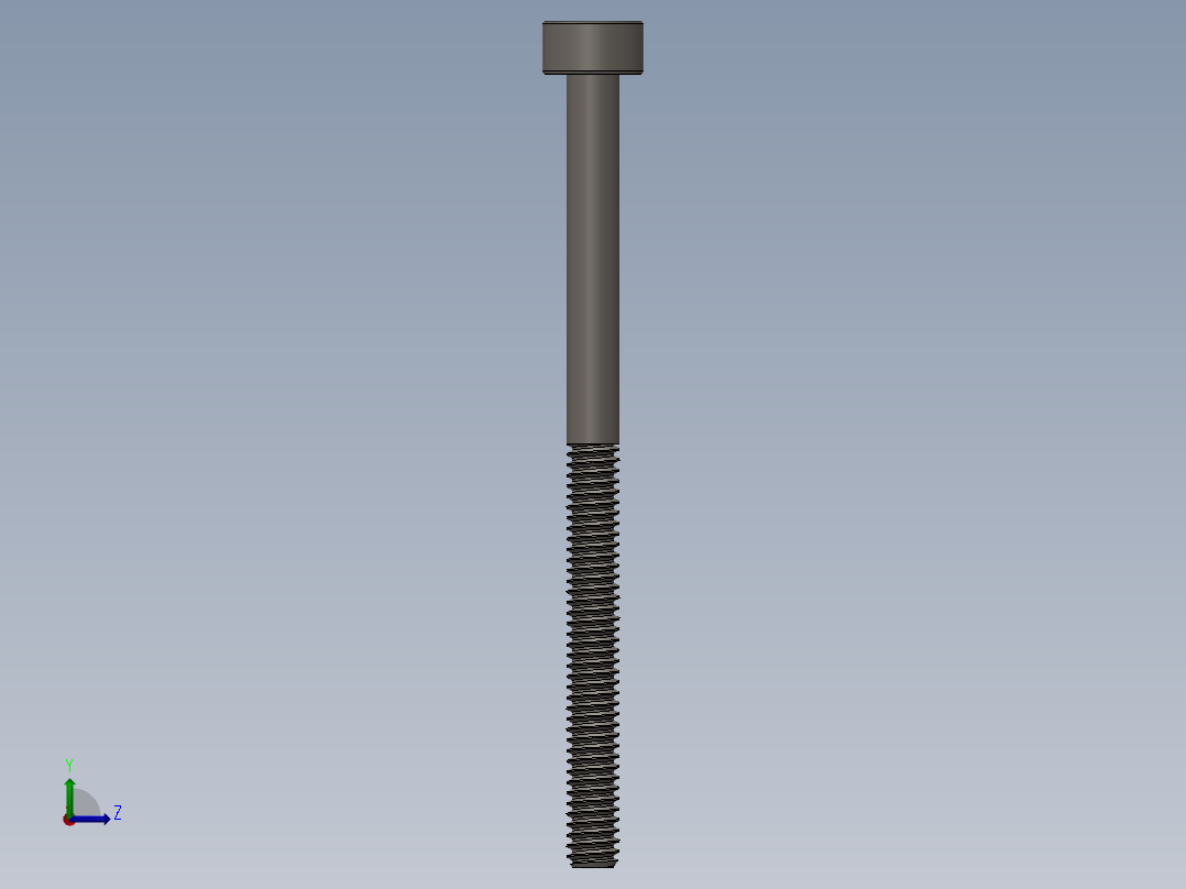 Screw_DIN_912_M2x30_A2.SLDPRT公制内六角螺钉左视图