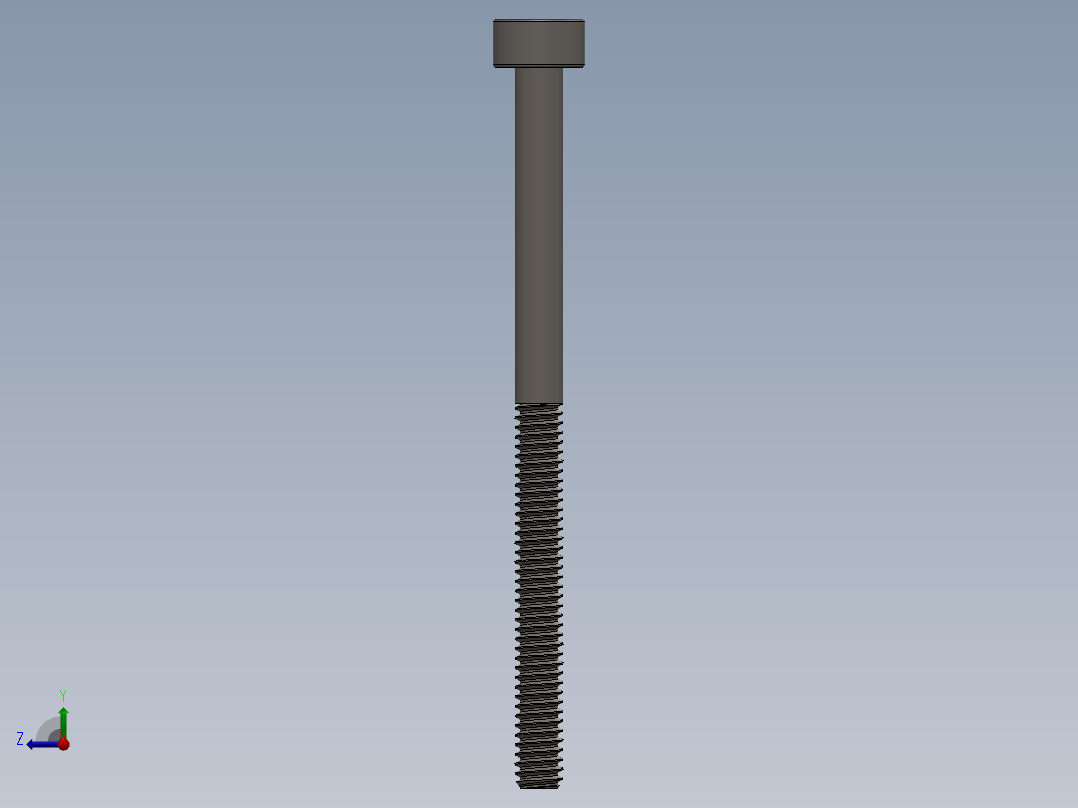Screw_DIN_912_M2x30_A2.SLDPRT公制内六角螺钉右视图