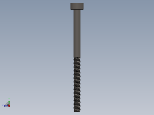 Screw_DIN_912_M2x30_A2.SLDPRT公制内六角螺钉右视缩略图