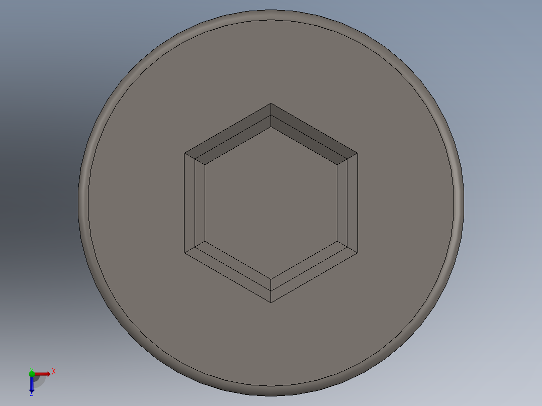 Screw_DIN_912_M2x30_A2.SLDPRT公制内六角螺钉俯视图