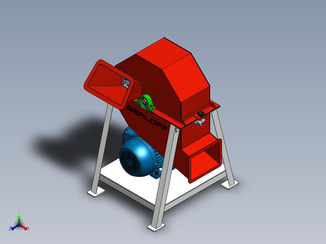 破碎机、木材破碎机正等轴测图