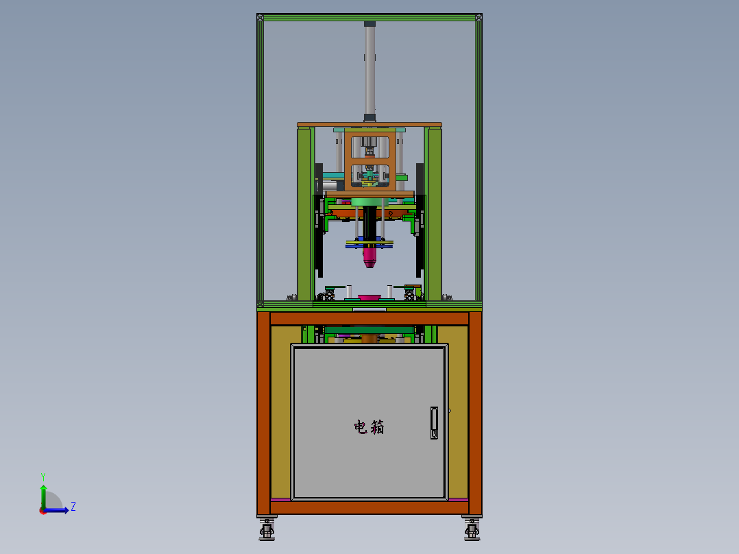 四工位电机定子绕线槽加工打点设备左视图